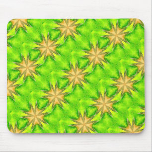 gold stars on green mousepad