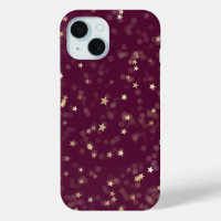 Gold Stars On Maroon