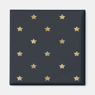 Gold stars on midnight black sky magnet