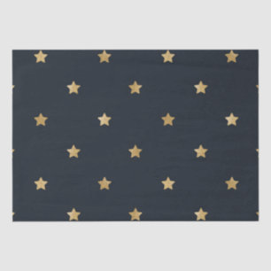 Gold Stars on Midnight Black Tissue Paper
