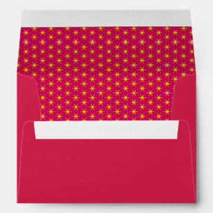 Gold Stars on Red Texture Envelope