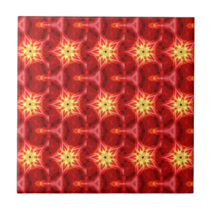 gold stars on red tile
