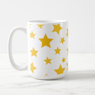 gold stars on white background coffee mug