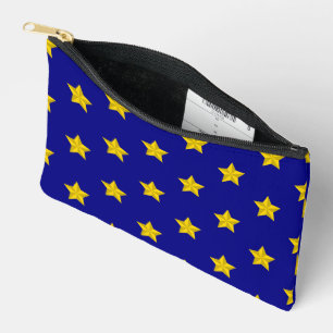 Gold Stars Pattern, Navy Blue, Exclusive Accessory Pouch