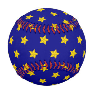 Gold Stars Pattern, Navy Blue, Exclusive Baseball