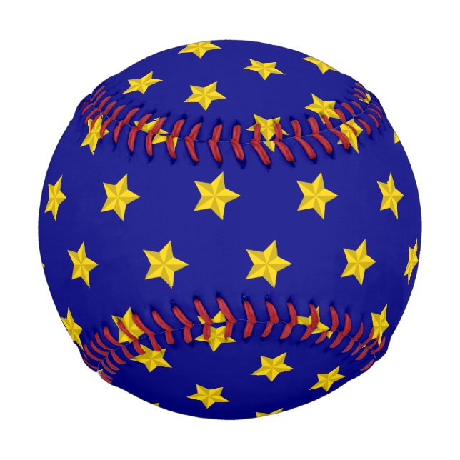 Gold Stars Pattern, Navy Blue, Exclusive Baseball (Back)