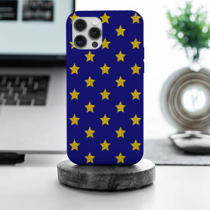 Gold Stars Pattern, Navy Blue, Exclusive iPhone 15 Pro Max Case