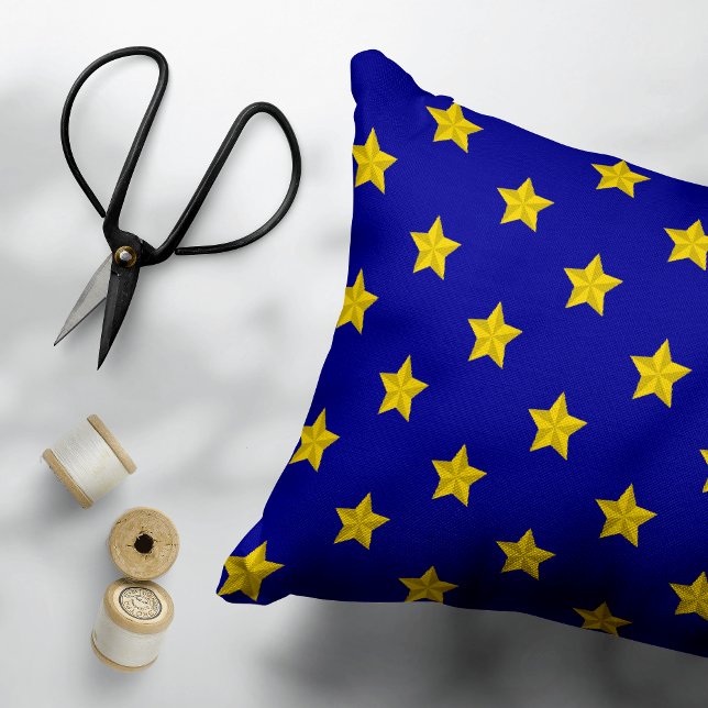 Gold Stars Pattern, Navy Blue, Exclusive Decorative Cushion (Creator Uploaded)