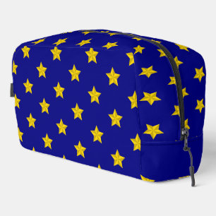 Gold Stars Pattern, Navy Blue, Exclusive Dopp Kit