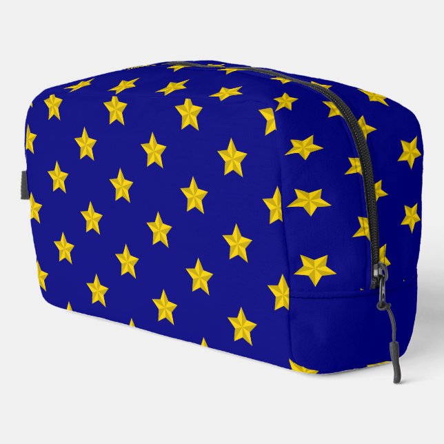 Gold Stars Pattern, Navy Blue, Exclusive Dopp Kit (Right Corner)