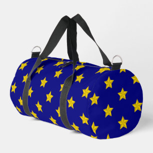 Gold Stars Pattern, Navy Blue, Exclusive Duffle Bag