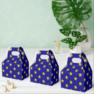 Gold Stars Pattern, Navy Blue, Exclusive Favour Box