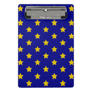 Gold Stars Pattern, Navy Blue, Exclusive Mini Clipboard