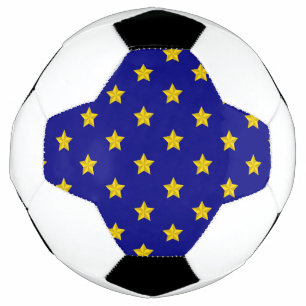 Gold Stars Pattern, Navy Blue, Exclusive Soccer Ball