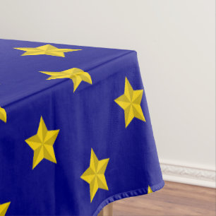 Gold Stars Pattern, Navy Blue, Exclusive Tablecloth