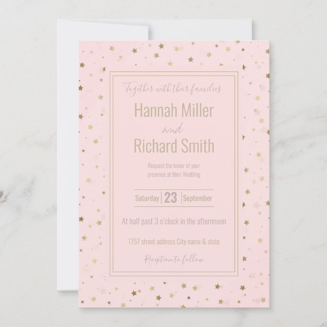 Gold Stars Pink Gradient Design (Front)