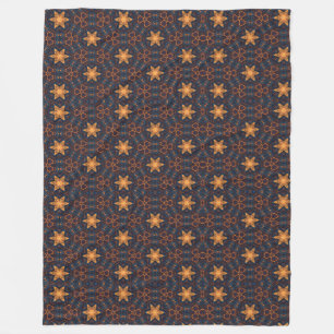 Gold Stars Repetative Pattern Design Fleece Blanket