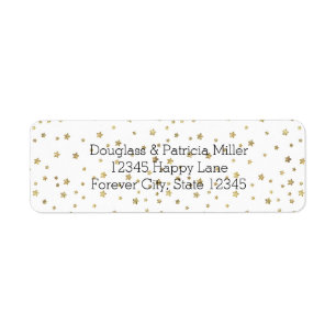 Gold Stars Return Address Label