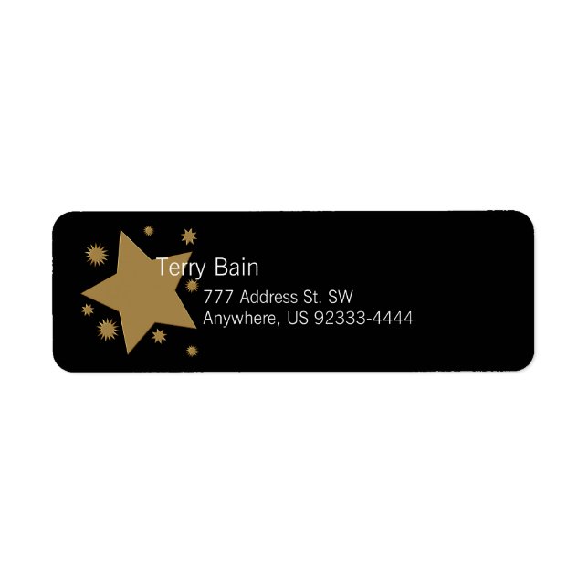 Gold Stars Return Address Label (Front)