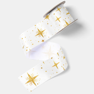 Gold Stars Satin Ribbon