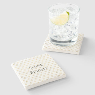 Gold Stars Shine Bright Stone Coaster