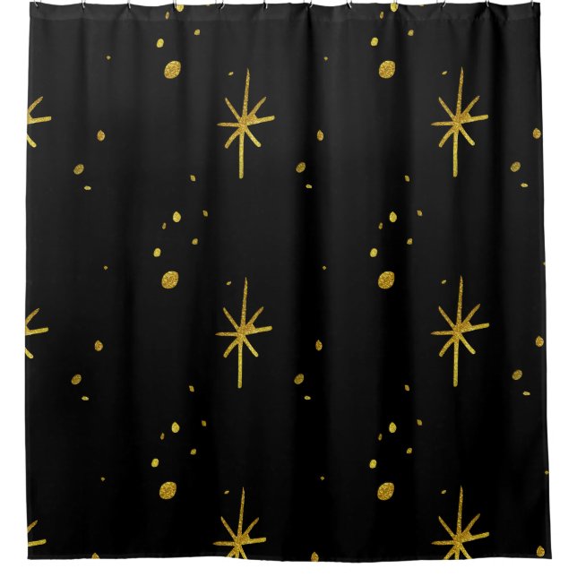 Gold Stars  Shower Curtain (Front)