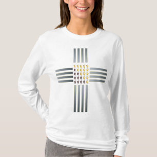 Gold Stars Silver Stripes Cross T-Shirt