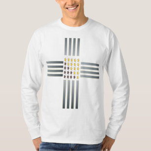 Gold Stars Silver Stripes Cross T-Shirt
