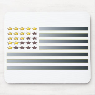 GOLD STARS SILVER STRIPES MOUSE PAD