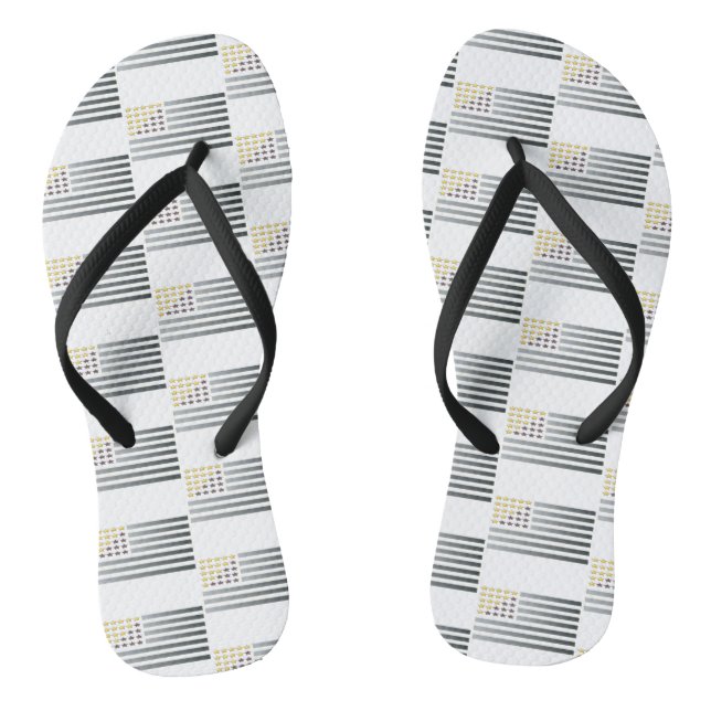 Gold Stars Silver Stripes Thongs (Footbed)