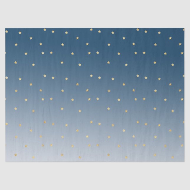 Gold Stars Sky Shine Bright Ombre Tissue Paper (Front)