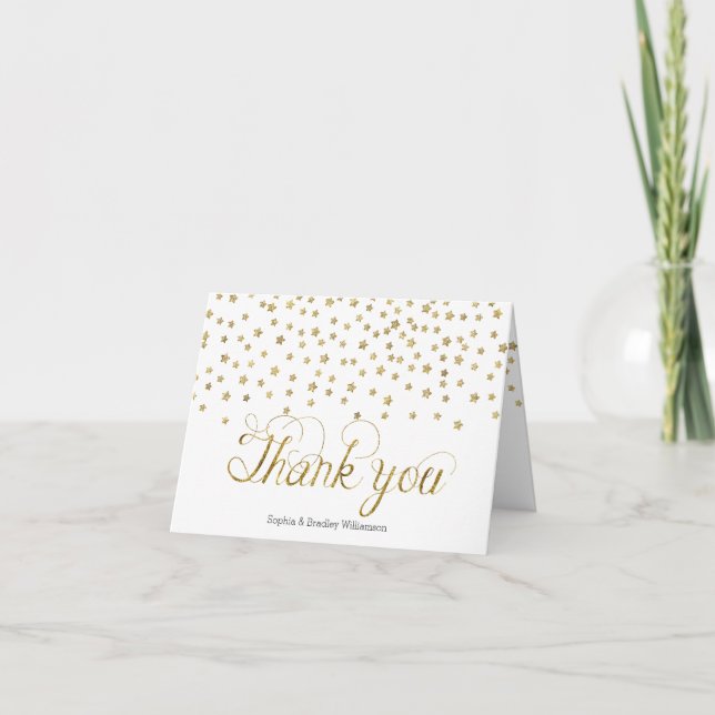 Gold Stars Thank you Card (Front)