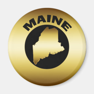 GOLD STATE OF MAINE MAGNET