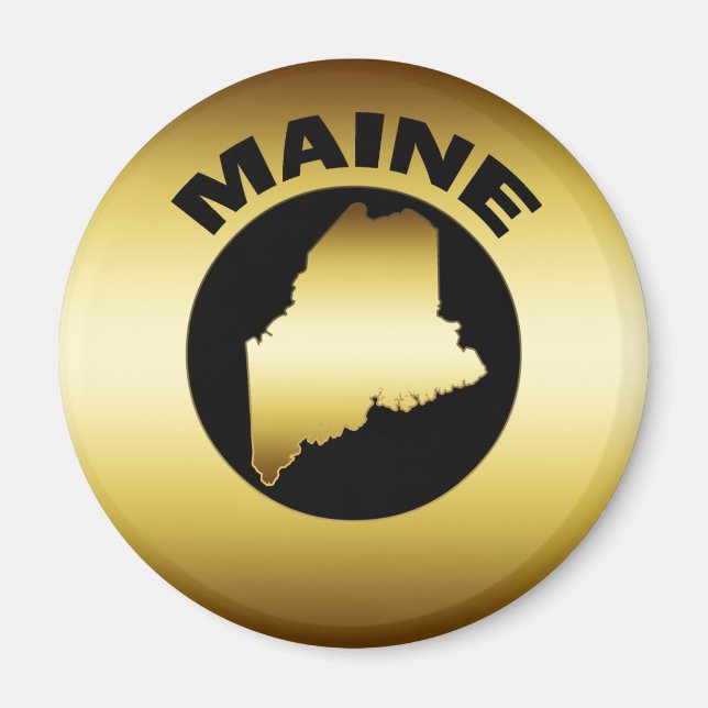GOLD STATE OF MAINE MAGNET (Front)