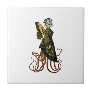 Gold SteamPunk Series Design 5 Ceramic Tile