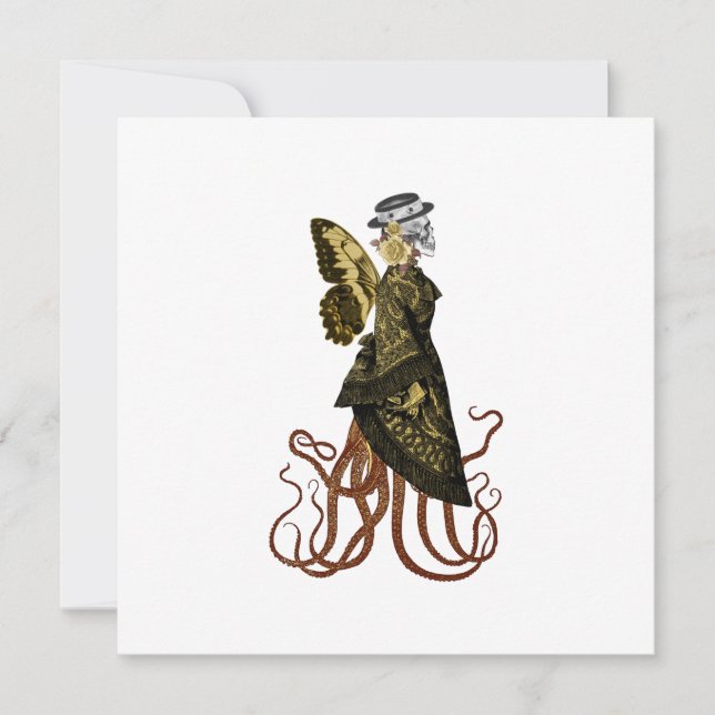 Gold SteamPunk Series Design 5 Invitation (Front)