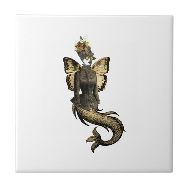 Gold SteamPunk Series Design 7    Ceramic Tile (Front)