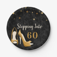 Gold Stepping into 60 Woman's Birthday Party