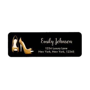 Gold Stepping into 60 Woman's Birthday Party Return Address Label
