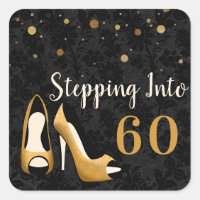 Gold Stepping into 60 Woman's Birthday Party