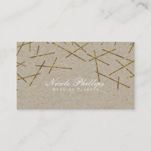 Gold Sticks Confetti Modern Natural Business Card