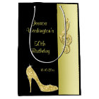 Gold Stiletto & Treble Cleft 50th Birthday Party