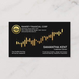 Gold Stock Exchange Graph Financial Consultant Business Card