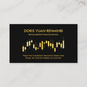 Gold Stock Market Uptrend Graph Business Card