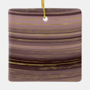 Gold strands ceramic ornament