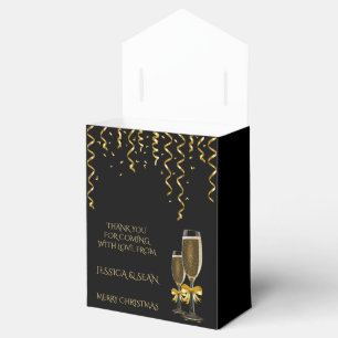 Gold Streamers & Champagne Christmas Favour Box
