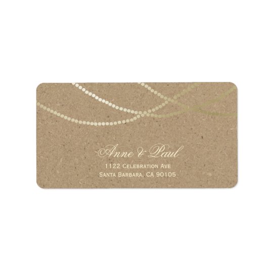 Gold string of lights Address Labels