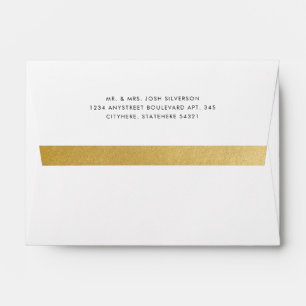 Gold Stripe Return Address A6 Mailing Envelope
