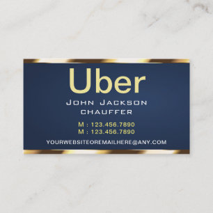 Gold stripe Taxi Driver Cab Transport blue QR CODE Business Card