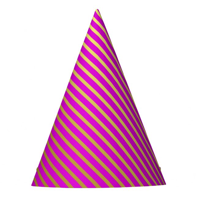 Gold Striped Purple Party Hat (Front)
